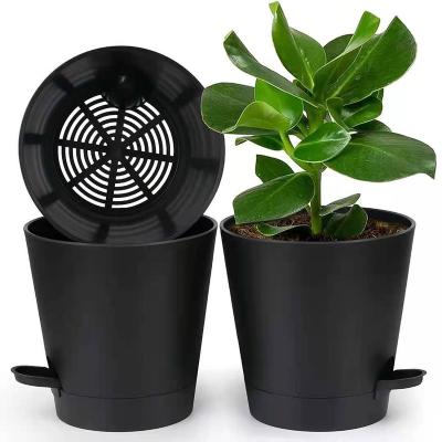 China Elegant Modern Floor Plastic Pots with Attached Saucer for sale