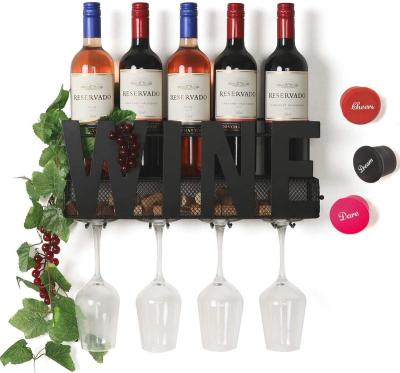 Cina Modern Stocked Black Iron Wine Holder Rack Con Logo Personalizzato in vendita