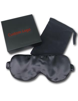 China OEKO Anti-Wrinkle Wholesale 100% Mulberry Silk Sleep Eye Mask 16-22mm Set In Box Custom Logo for sale