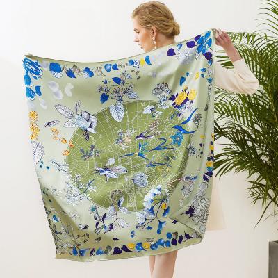 China Head Silk Scarf For Women Luxury Designer Silk Custom Printing Square Scarves For Elegant Women Wholesale for sale