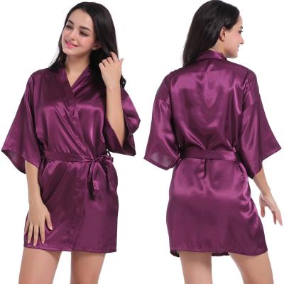 China Wholesale custom thermal luxury sexy bridal cheap satin silk long robes set bridesmaid women sleepwear for sale