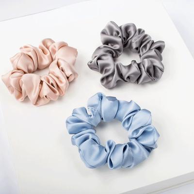 China For hair 22 momme 100% silk mulberry XL silk satin hair scrunchies with whistle box private label for sale