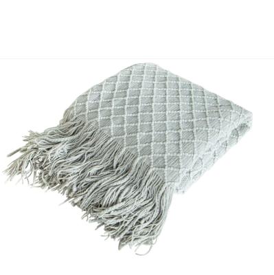 China PORTABLE Custom Design Soft Comfortable Fluffy Cable Knit Decor Chunky Chenille Knitted Throw Blanket for sale