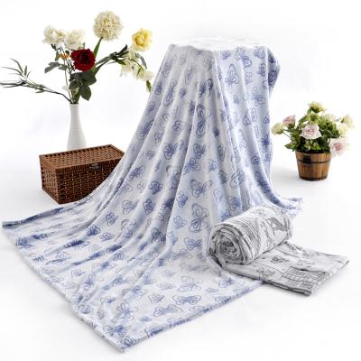 China Best Selling Butterfly Printed Flannel Fleece Magnetic Throw Blanket Soft Knitted Blanket Custom Made for sale