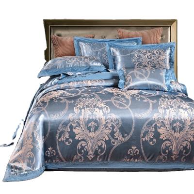 China Aoyatex Anti-Static Luxury 100% Cotton Bedding Sheet Set Satin Jacquard Bedding Set Sheets for sale