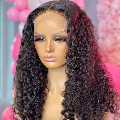 China 13x4 Curly Lace Front Human Hair Wigs Pre Plucked 180% Density Brazilian Kinky Curly Lace Front Wig With Baby Hair For Black Women for sale