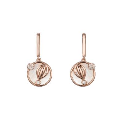 China cute & Rose Gold Plated Dropping Earrings Fashionable Dangle Earrings 925 Shell Earrings Silver for sale