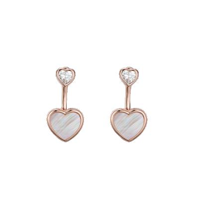 China cute & Fashionable Rose Gold Plated Happy Hearts Earrings Shape Earrings Trend Sterling Silver Earring Fashionable for sale