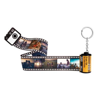 China Metal Personalized Keychains With Colorful Custom Image Camera Movie Roll Ring For Birthday Anniversary Valentines Day Gift for sale