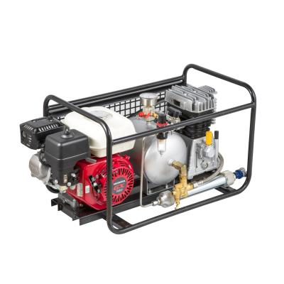 China OIL-LESS Air Diving Gasoline Engine Power Hookah Air Compressor With Hose Straight 550L/MIN 8bar SCU80P for sale