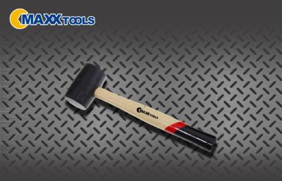 China Multi - Purpose Shockproof  Black Head Rubber Mallet Hammer With Wooden Handle for sale