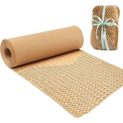 China Wholesale Anti-Curl Recyclable Honeycomb Cushion Paper Rolling Paper Environmental Protection Honeycomb Packaging Paper for sale