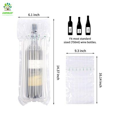 China Eco-friendly Shock Resistance Cushioning Wine Bottle Air Bubble Package Bags Wrap Plastic Roll Air Column Bag for sale