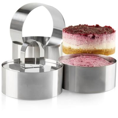 China Sustainable Cake Rings Stainless Steel Baking Rings Food Tower With Food Press Baking Accessories for sale