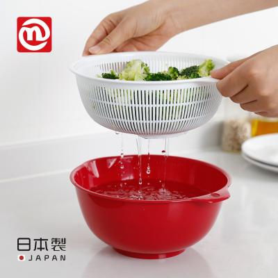 China NAKAYA Sustainable Kitchen Supplies Fruit Storage Basket Double Layer Vegetables Drain Storage Basket Wash And Cleaning Tools for sale