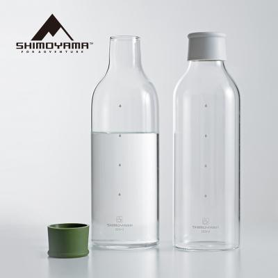 China SHIMOYAMA Borosilicate 500ml Sustainable Outdoor Glass Drinking Water Bottle With Food Grade Cover for sale