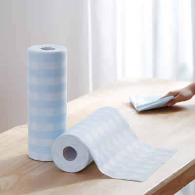 China Sustainable Nonwoven Soft Absorbent Cleaning Cloth Roll For Kitchen Dishes And Glasses Cleaning Cloth for sale