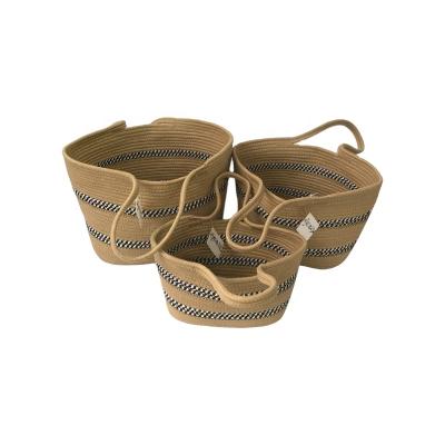 China Wholesale Cheap Sustainable Foldable Washable Dirty Basket Woven Cotton Rope Storage Basket Laundry Basket For Kids for sale