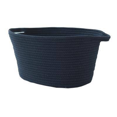 China Simple And Fashionable Blue Multi Purpose Oval Belt Viable Cotton Rope Storage Basket Basket for sale