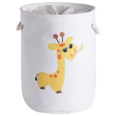 China Sustainable Animal Printing Kids Storage Bag Canvas Storage Basket for sale