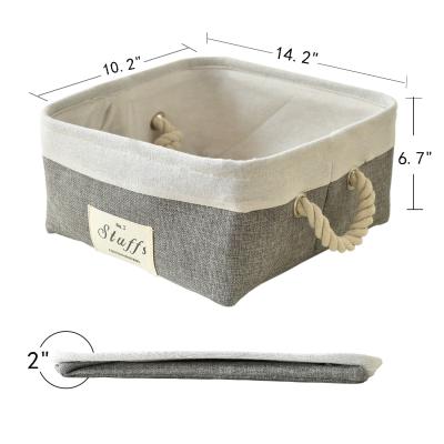 China Children's Toy Kitchen Sundries Storage Viable Gray Canvas Basket for sale