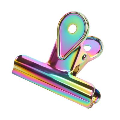 China China Factory 15mm-37mm Spring Color Bulldog Paper Clip Loose-leaf Steel Iron Metal Iron Clip Photo File Folder Stationery Steel for sale