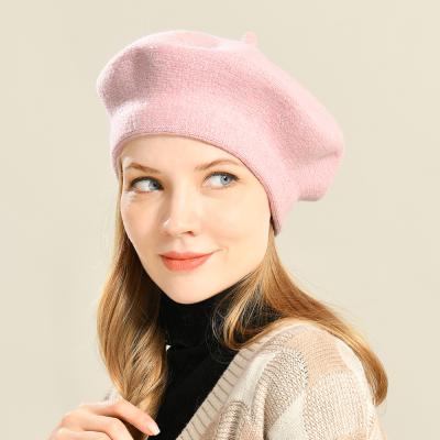 China Autumn New Fashion Trendy Wholesale Stylish Warm Wool Painter Hat Plush Ladies French Beret for sale