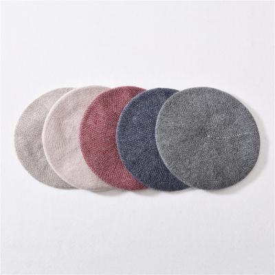 China Wool Winter Vintage French Artist Plush Beret Female Simple Beret Hats Wholesale Knit Stylish Winter Warm Beret for sale