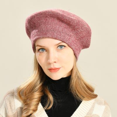 China Simple Plush French Artist Wool Winter Vintage Beret Hats Wholesale Knit Stylish Winter Warm Beret for sale