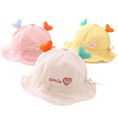 China Baby Children Kids Fisherman Antlers Cartoon Sun Hat Adjustable Bucket Hat Boys Girls Comfortable Cute Sun Proof Bucket Pink Sun Hat Adjustable for sale