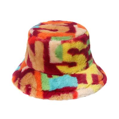 China 2021 Winter Plush Letter Printing Custom Made Fisherman Hats Bucket Hats Women's Hign Quality Basin Hat for sale