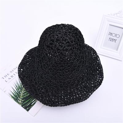 China Casual Natural Image Ladies Spill Off Straw Hat Paper Women Straw Hat Round Top Weave Summer Sun Beach for sale