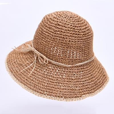 China Fashionable New Picture Ladies Summer Hats With New Brim Paper Straw Hats For Women Summer Sun Paper Soft Beach Straw Hat for sale