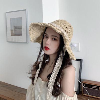 China Wholesale Cheap Floppy Hat Wholesale Summer Floppy Hat Women Panama Bowknot Paper Straw Hat Wide Brim Beach Hat for sale