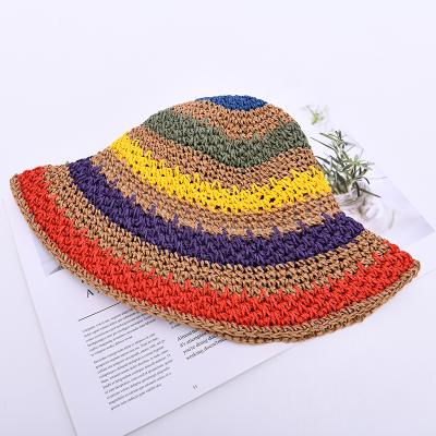 China New Image Design Trend Straw Hats Traveling Sun Wide Brim Paper Summer Beach Straw Hats Women for sale