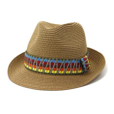 China Wholesale Fashion Picture Panama Straw Hats Men and Women Summer Unisex Custom Cowboy Straw Hats for sale