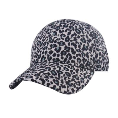 China JOINT Fashion Washed Washed Custom Label Baseball Leopard Hat Men and Women Spring Adjustable Summer Sports Hats for sale