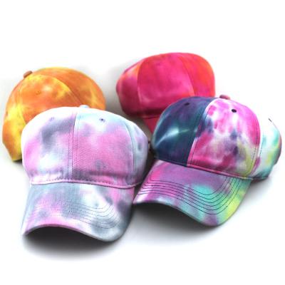 China COMMON Wholesale Custom Logo 6 Panel Tie Dye Cotton Baseball Style Golf Hat Dad Sports Hat Caps Women Men for sale