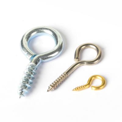 China Factory direct sales hook screw ST4.2 carbon steel flat self-tapping screw silver universal eye hook screw for sale