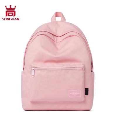 China SG8072 Custom logo waterproof large capacity outdoor travel solid color soft nylon backpack with curved shoulder strap for sale