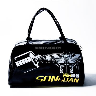 China exercise & Custom Print Retro Fitness PU Leather Sports Bag, Vintage Gym Travel Duffel Bag Wholesale for sale