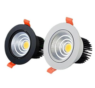 China Recessed Dimmable LED Downlight Lamp Round COB Spotlight Indoor Flicker Free for sale