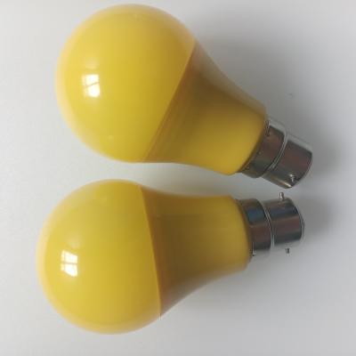 China Anti UV Yellow LED Bulb Light with 80-83Ra, 50000h, Triac Dimmable/0-10V Dimmable, E27/B22/E26, Plast for sale