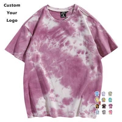 China Wholesale Anti-Shrink Dye Oversize T-shirts Tie Cotton Vintage Brand Fashion Custom Logo Printing Slim Fit Plus Size Men's T-shirts for sale