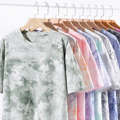 China Anti-Wrinkle Fashion Round Neck Wholesale Tie Dyed Cotton T-shirt Custom Logo Print Mix Color Digital Tie Dye T-shirt For Men for sale