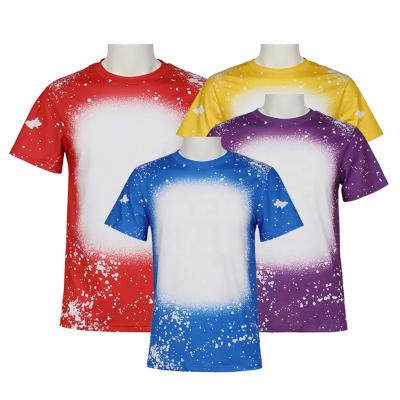 China 2022 Multi Colors Pattern Sublimation Printing Logo Heat Transfer Bleach Custom Bleach Anti-Wrinkle 2022 Bleach T-shirt Blank T-shirt For Men for sale