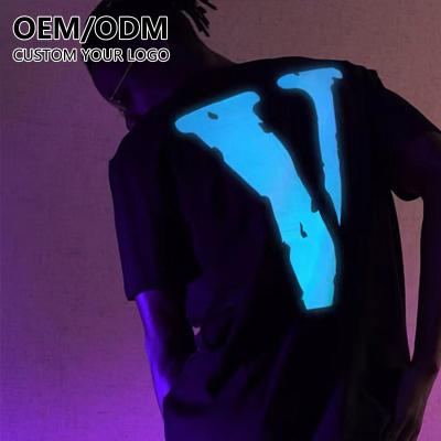 China Anti-Wrinkle Fashion Luminous T-shirt Silk Screen Printing Design Logo Hot Selling Custom Glow At Night Lights Up Oversize Men's T-shirt for sale