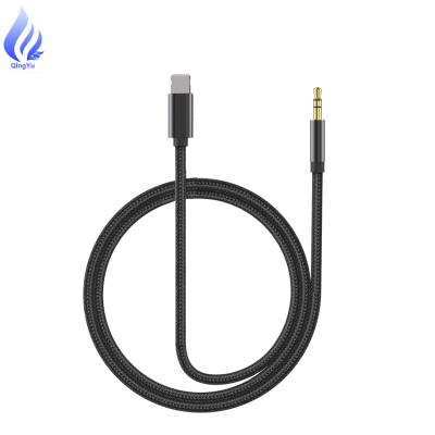 China Car High Quality Nylon Braid For iPhone To 3.5mm Earphone Jack Audio Aux Splitter Earphones Cable For IOS 14 100cm for sale