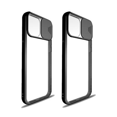 China 2021 Latest Product Anti-drop PC TPU Sliding Design Camera Protector Phone Back Cover For iPhone 11 12 Case Black for sale