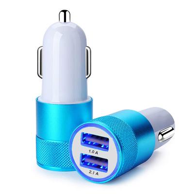 China New Amazon Best-selling 2021 5V 3.1A Mobile Phone Universal Fast Aluminum Car Charger China-chic Dual USB Car Charger for sale